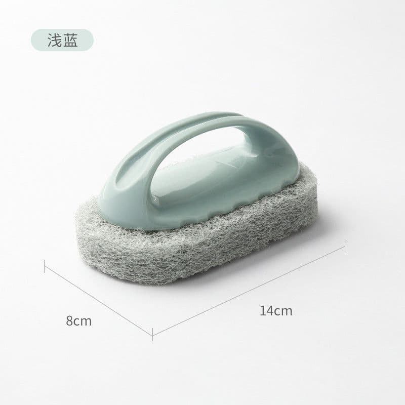 image-Kitchen Cleaning Brush with Handle - Sponge Scrubber for Stove Bathtub Tiles