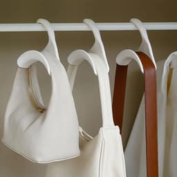 image-Plastic Arched Storage Hooks for Bags Scarves Hats, 4 Pack White