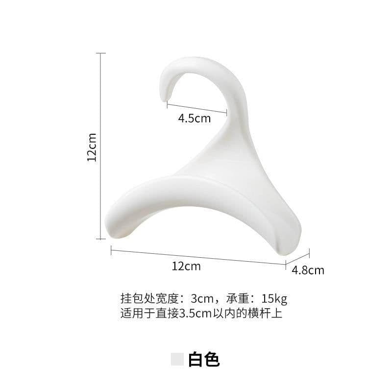 image-Plastic Arched Storage Hooks for Bags Scarves Hats, 4 Pack White