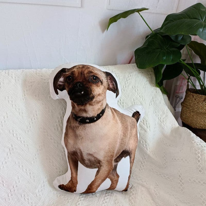image-DIY 3D Cat Plush Pillow Toy Gift Brown 47x26cm