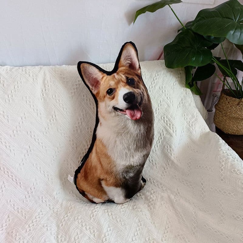 image-DIY 3D Cat Plush Pillow Toy Gift Brown 47x26cm