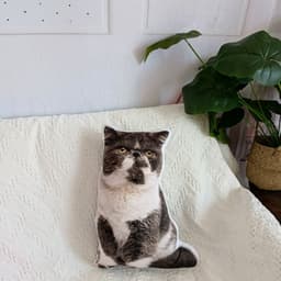 image-DIY 3D Cat Plush Pillow Toy Gift Brown 47x26cm
