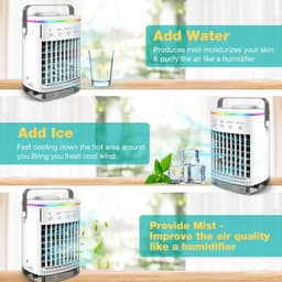image-Portable USB Air Cooler Fan with Humidifier and Spray Function