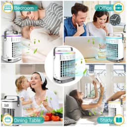 image-Portable USB Air Cooler Fan with Humidifier and Spray Function