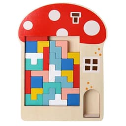 image-3D Wooden Tetris Puzzle Educational Toy for Kids 4-6 Years