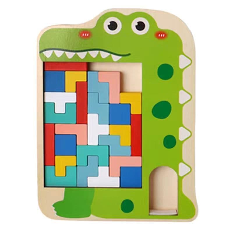 image-3D Wooden Tetris Puzzle Educational Toy for Kids 4-6 Years