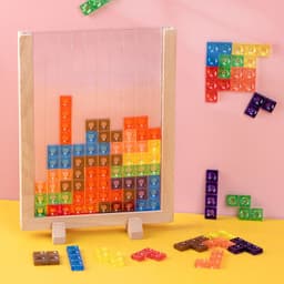 image-3D Wooden Tetris Puzzle Educational Toy for Kids 4-6 Years