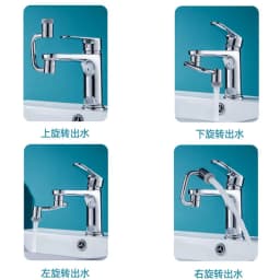 image-Universal Copper Faucet Aerator Extender with Rotary Splash-Proof Head