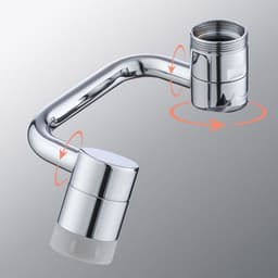 image-Universal Copper Faucet Aerator Extender with Rotary Splash-Proof Head
