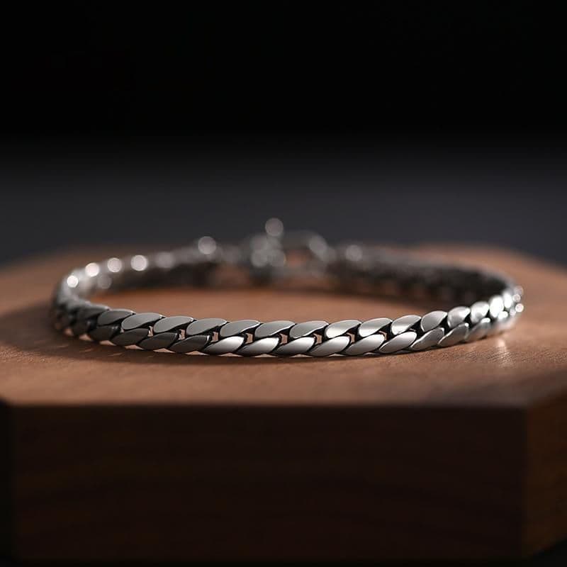 image-Men's Cuban Chain Bracelet Copper Braided Retro Buckle Jewelry