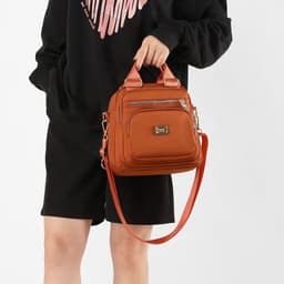 image-Women's Nylon Backpack 9176-7042 Urban Simple Vertical Square Bag
