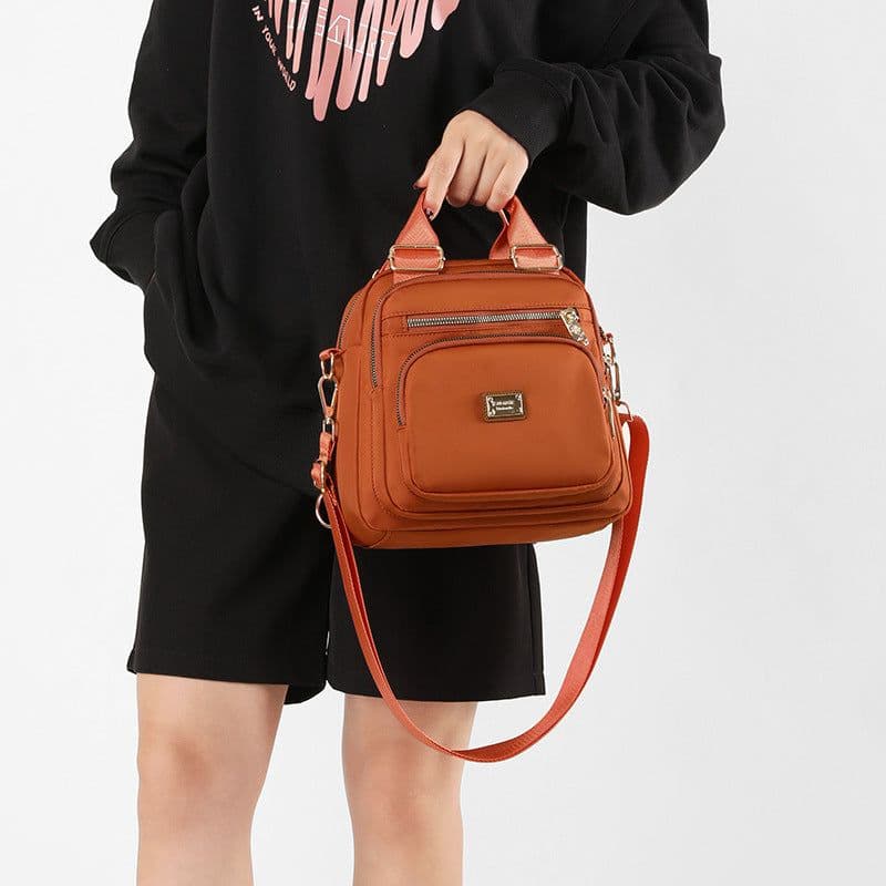 image-Women's Nylon Backpack 9176-7042 Urban Simple Vertical Square Bag