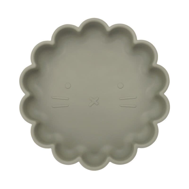 image-Pink Swan Silicone Suction Cup Plate Cartoon Lion Flower Shape