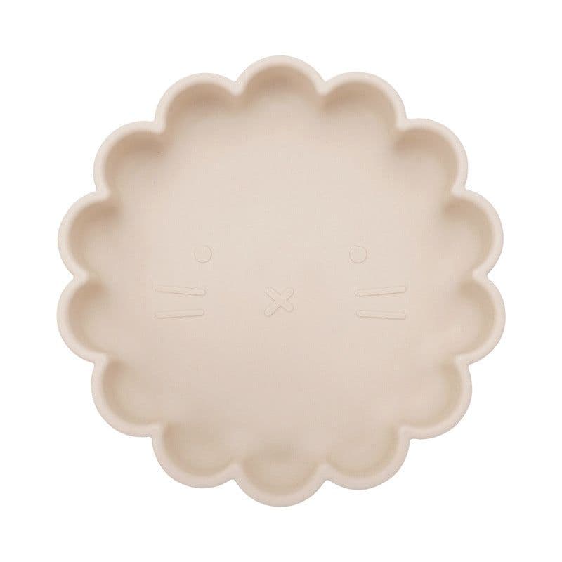 image-Pink Swan Silicone Suction Cup Plate Cartoon Lion Flower Shape