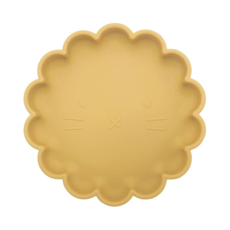 image-Pink Swan Silicone Suction Cup Plate Cartoon Lion Flower Shape