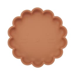 image-Pink Swan Silicone Suction Cup Plate Cartoon Lion Flower Shape