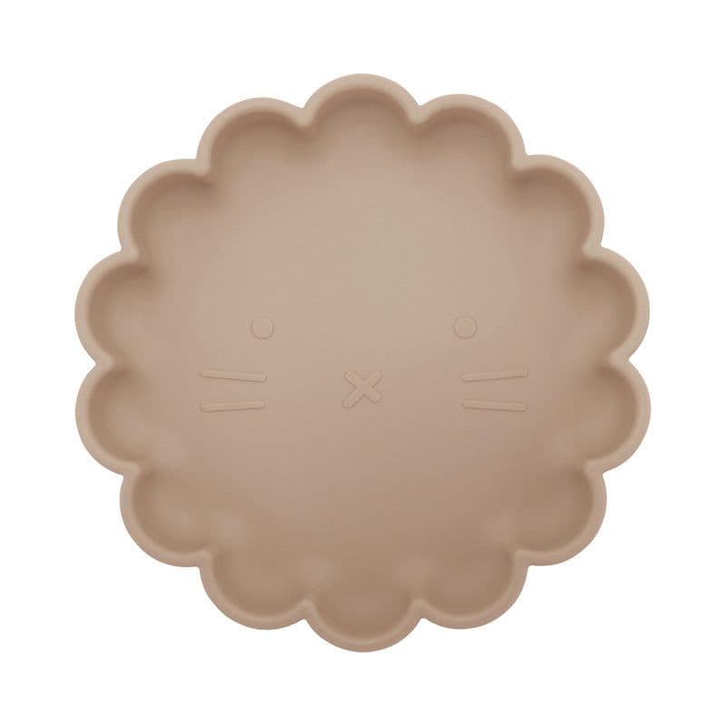 image-Pink Swan Silicone Suction Cup Plate Cartoon Lion Flower Shape