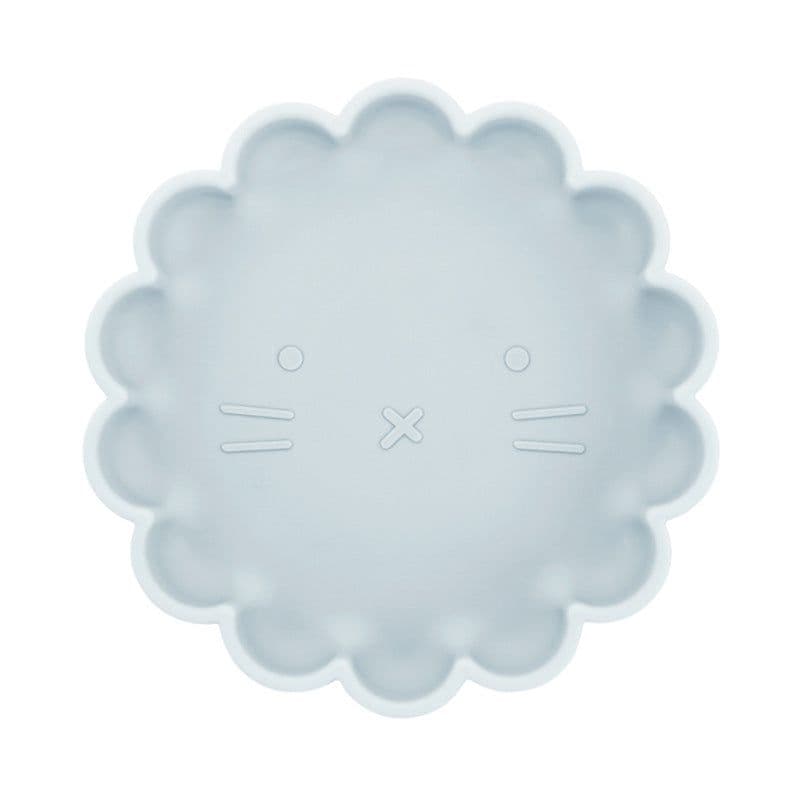 image-Pink Swan Silicone Suction Cup Plate Cartoon Lion Flower Shape