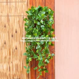 image-Artificial Pothos Hanging Plant Wall Decor Silk Flower Vine