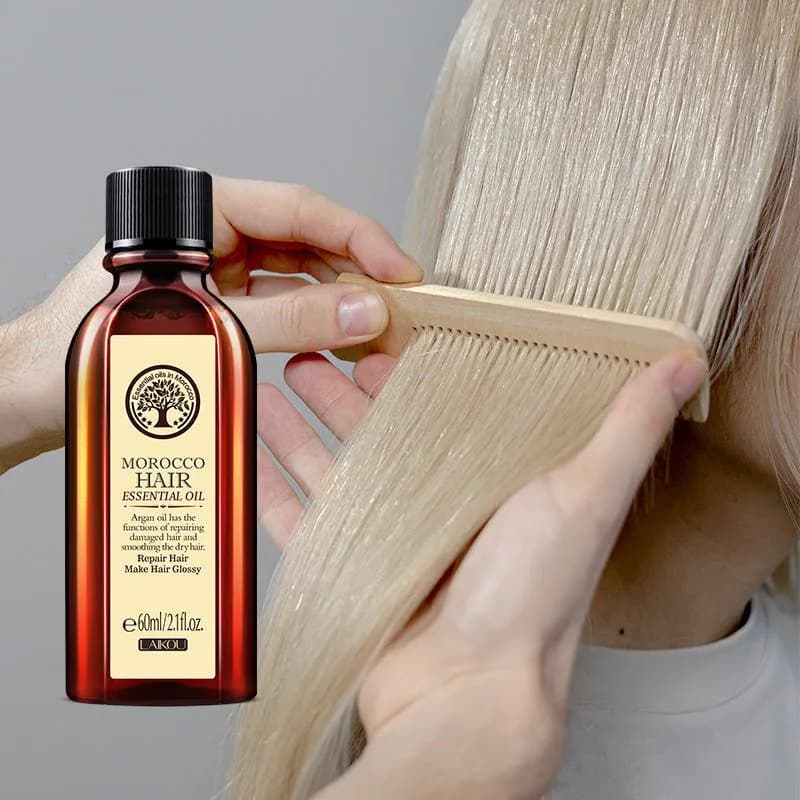 image-Laco Moroccan Hair Oil 60ml Leave-In Conditioner for Dry Frizzy Hair