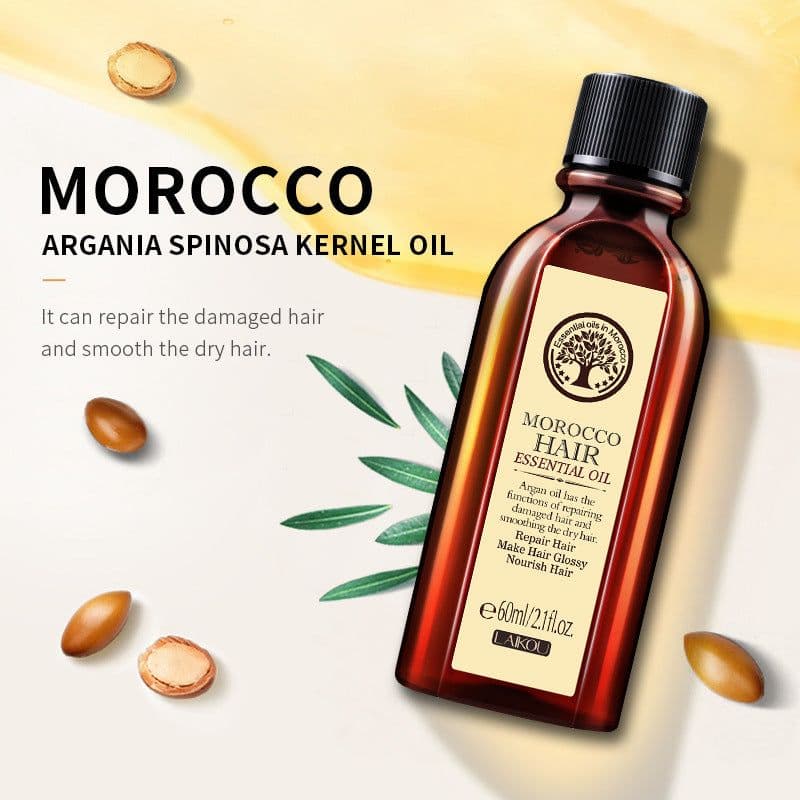 image-Laco Moroccan Hair Oil 60ml Leave-In Conditioner for Dry Frizzy Hair