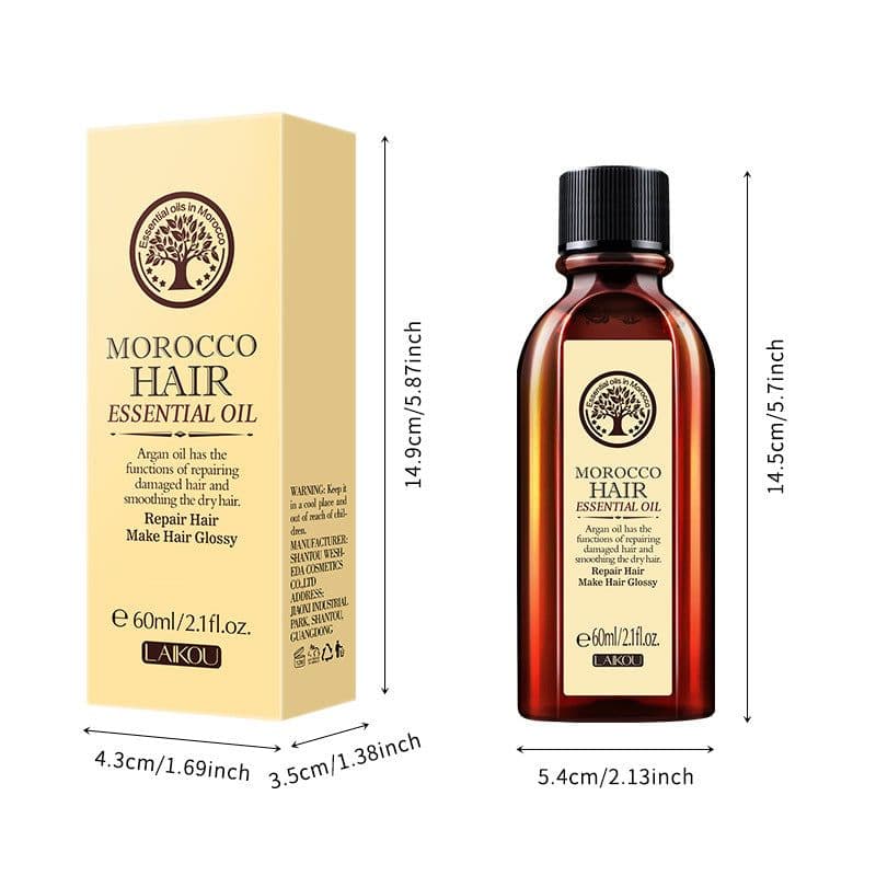 image-Laco Moroccan Hair Oil 60ml Leave-In Conditioner for Dry Frizzy Hair