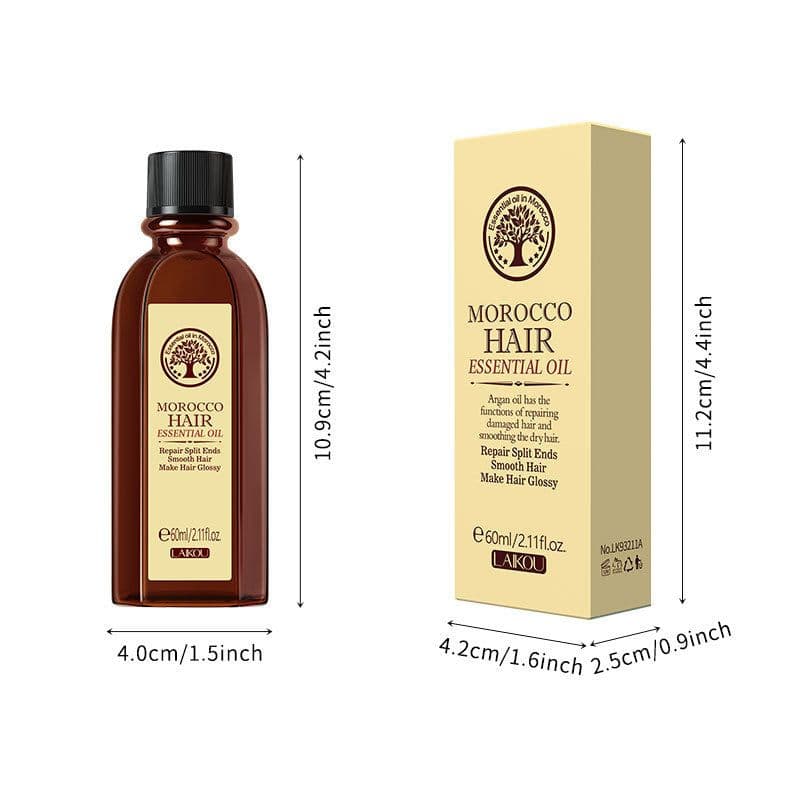 image-Laco Moroccan Hair Oil 60ml Leave-In Conditioner for Dry Frizzy Hair