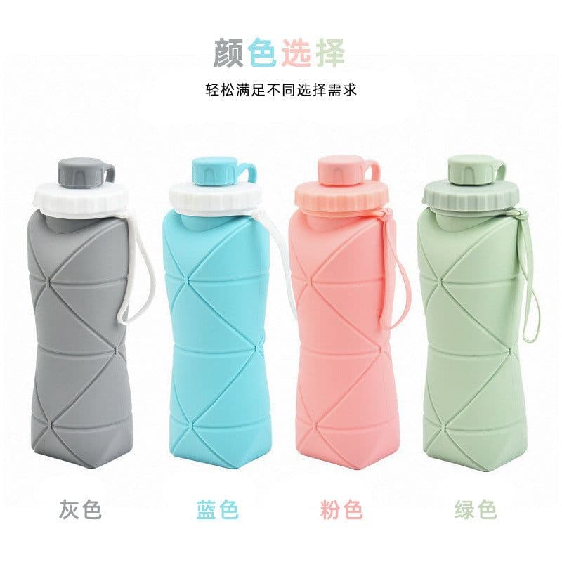 image-Collapsible Silicone Water Bottle for Sports and Travel