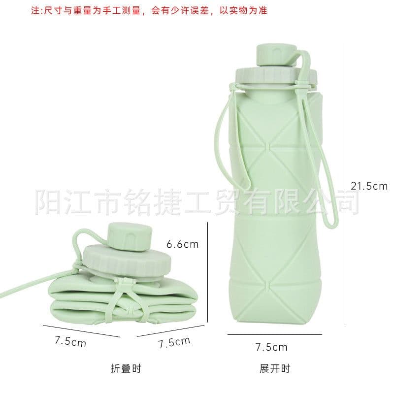 image-Collapsible Silicone Water Bottle for Sports and Travel