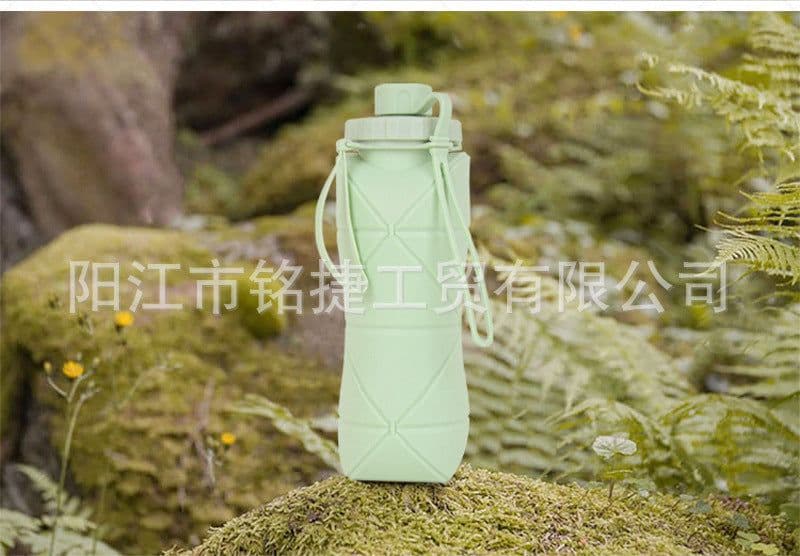 image-Collapsible Silicone Water Bottle for Sports and Travel
