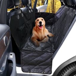 image-Waterproof Dog Car Seat Cover - Quilted Cotton Rear Seat Mat