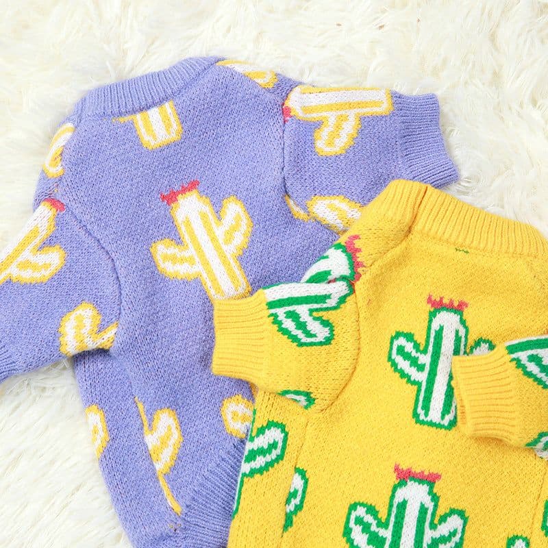 image-Cactus Pet Sweater Thickened Yarn Knit Dog Cat Clothes