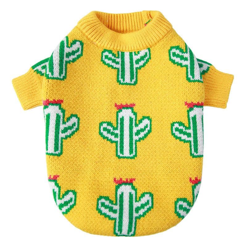 image-Cactus Pet Sweater Thickened Yarn Knit Dog Cat Clothes