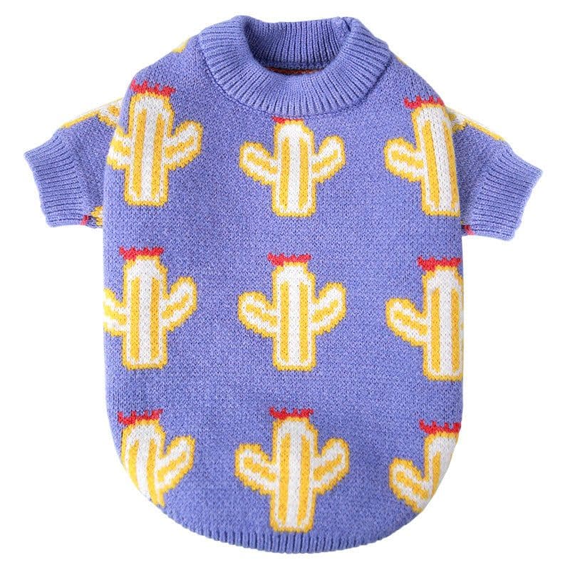 image-Cactus Pet Sweater Thickened Yarn Knit Dog Cat Clothes