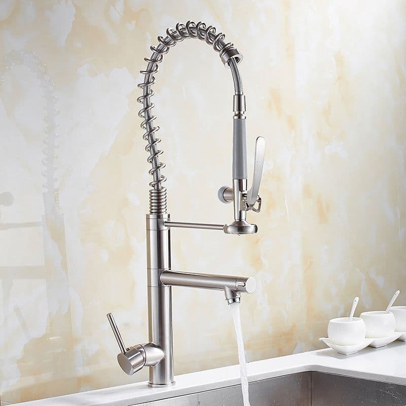 image-Hemmings 9125 Kitchen Faucet Hot Cold Mixer Copper Brushed