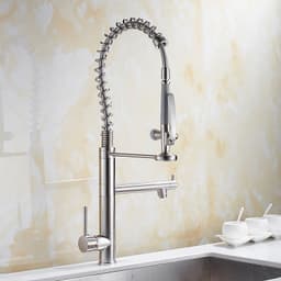 image-Hemmings 9125 Kitchen Faucet Hot Cold Mixer Copper Brushed