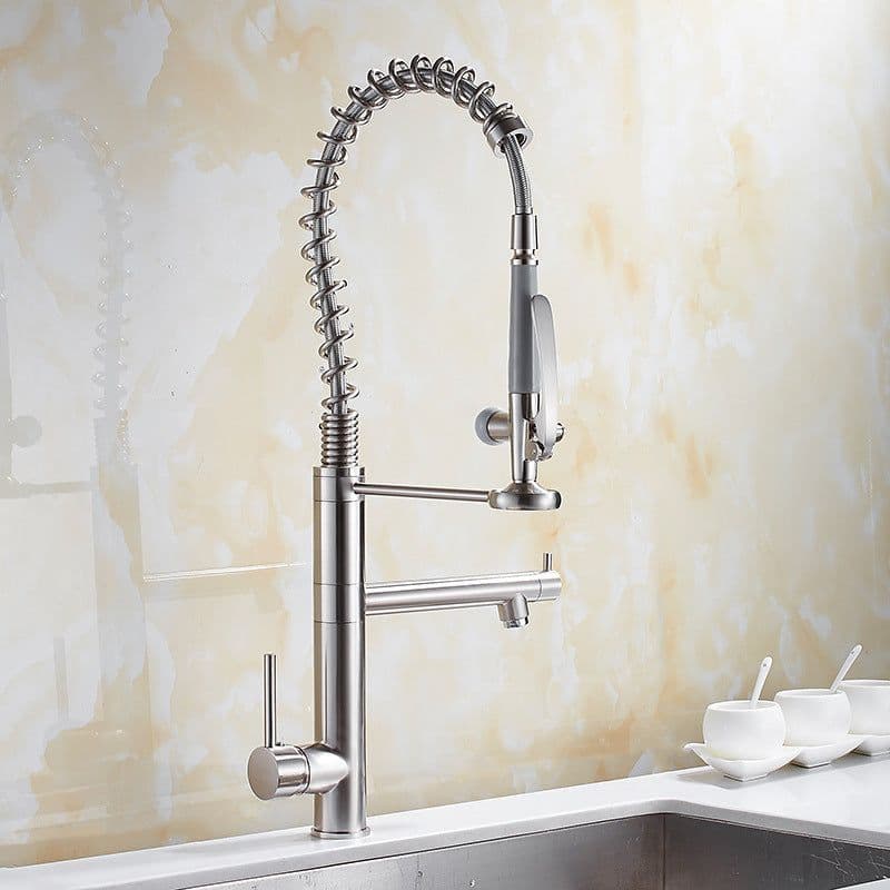 image-Hemmings 9125 Kitchen Faucet Hot Cold Mixer Copper Brushed