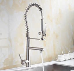 image-Hemmings 9125 Kitchen Faucet Hot Cold Mixer Copper Brushed
