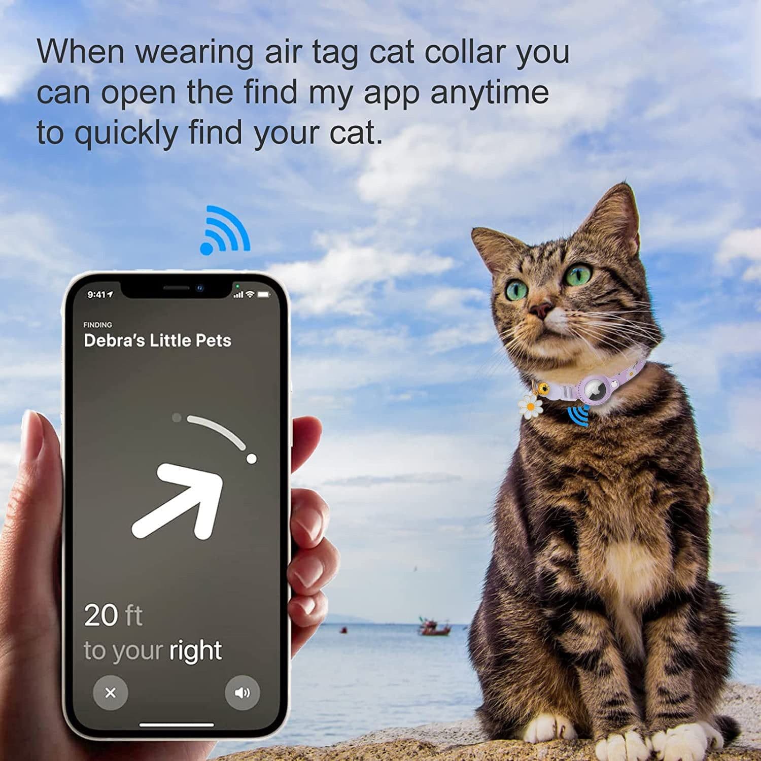 image-Cat Collar for Apple AirTag Tracker Anti-Lost Pet Positioning