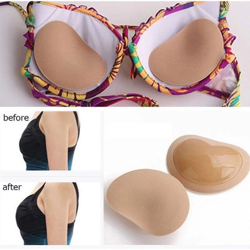 image-Self-Adhesive Silicone Chest Pads Heart-Shaped Triangle Inserts