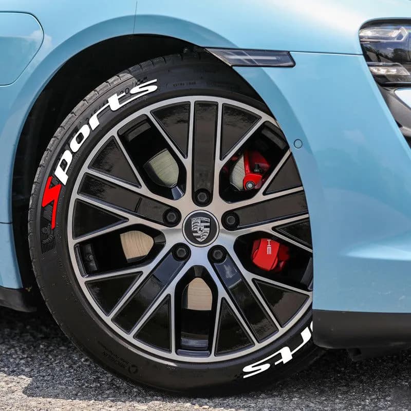 image-SPORTS Series 3D Rubber Tire Letter Stickers for Car Modification