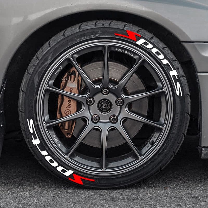 image-SPORTS Series 3D Rubber Tire Letter Stickers for Car Modification