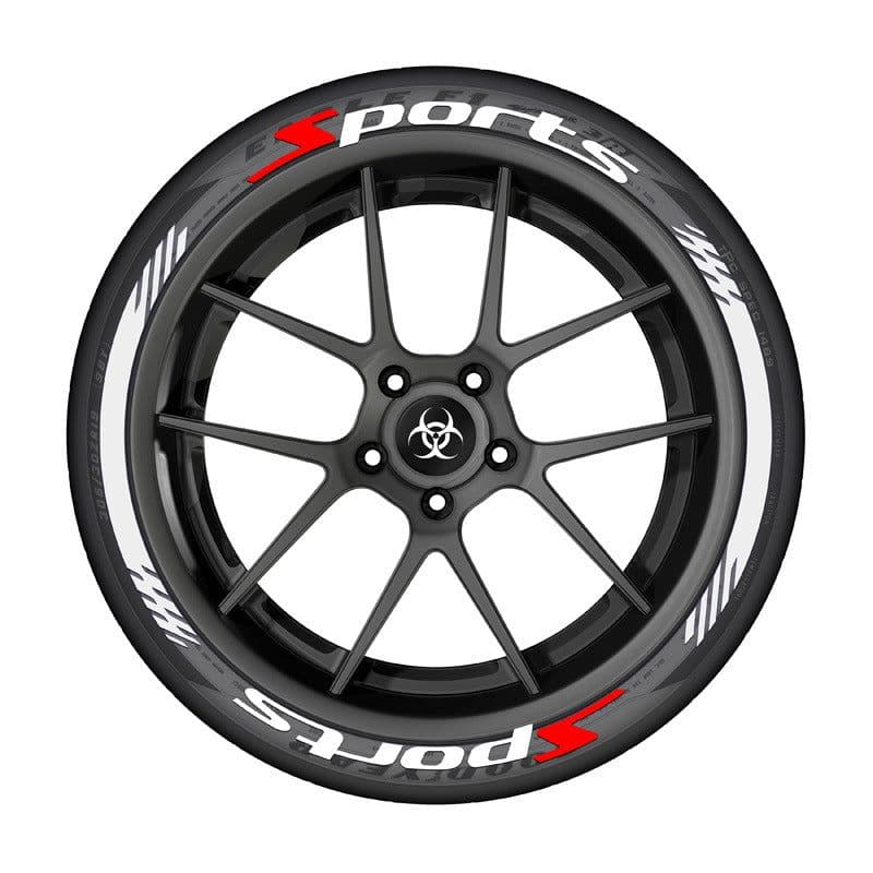image-SPORTS Series 3D Rubber Tire Letter Stickers for Car Modification