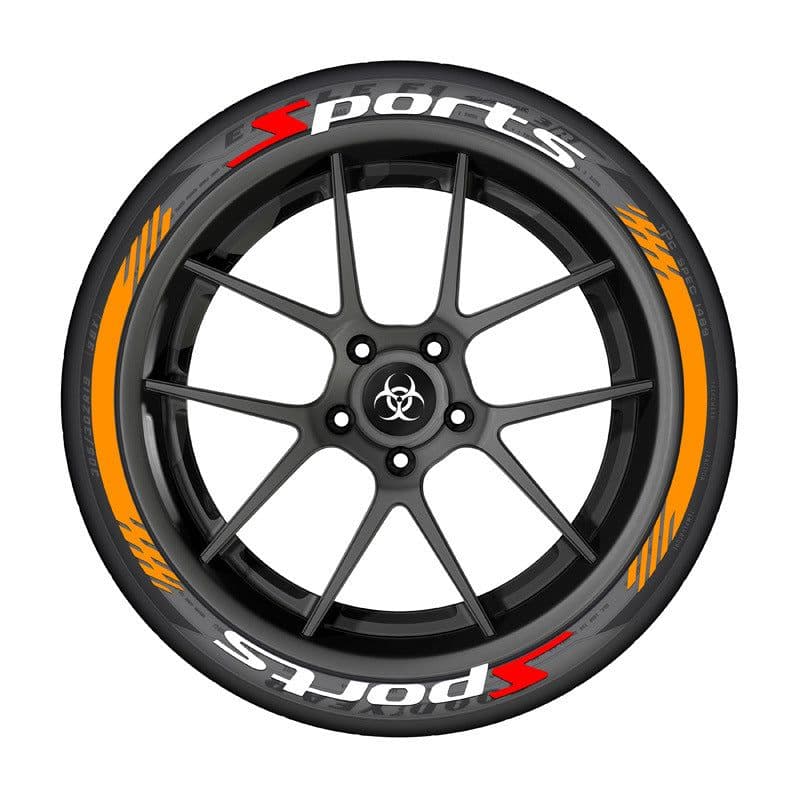 image-SPORTS Series 3D Rubber Tire Letter Stickers for Car Modification