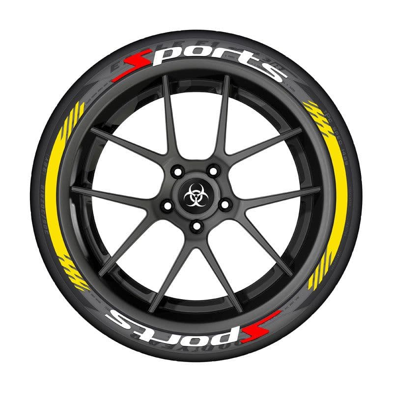 image-SPORTS Series 3D Rubber Tire Letter Stickers for Car Modification