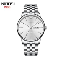 image-NIBOSI 2332 Men's Watch Gold Calendar Stainless Steel Waterproof 30M