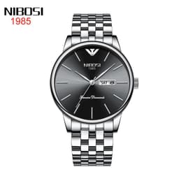 image-NIBOSI 2332 Men's Watch Gold Calendar Stainless Steel Waterproof 30M