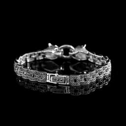 image-Renpin S925 Silver Leopard Bracelet Women's Retro Thai Silver