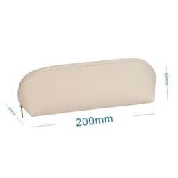 image-Curved Zipper Leather Pencil Case Waterproof Cosmetic Storage Bag