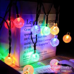 image-Solar LED Crystal Bubble Ball String Lights Waterproof Outdoor